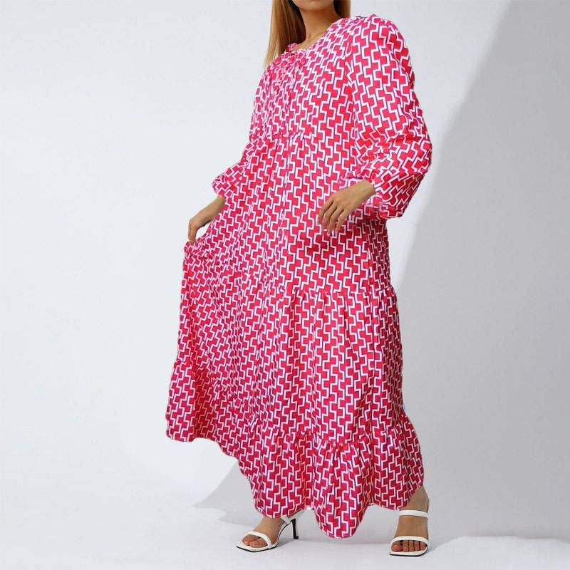 Vestido midi suelto con estampado floral