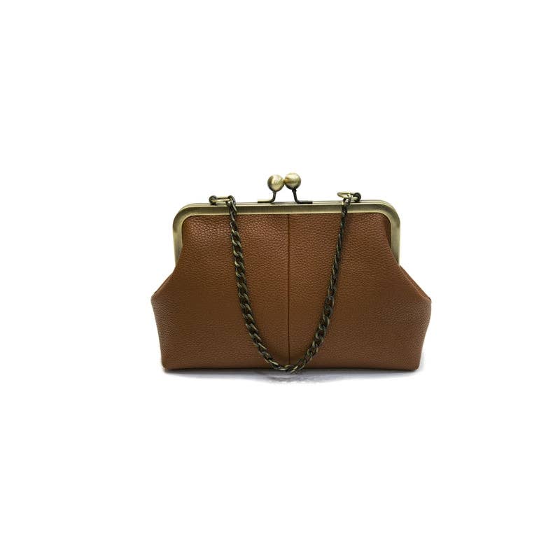 Bolso de hombro vintage de PU con cadena