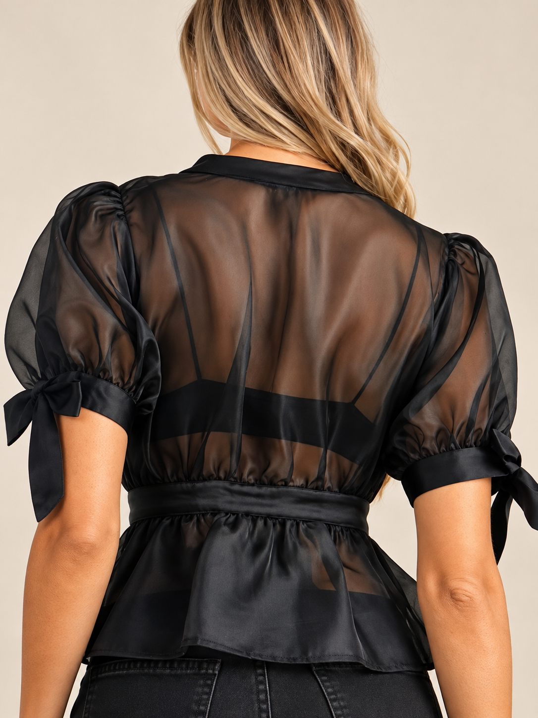 Midnight Bow Blouse