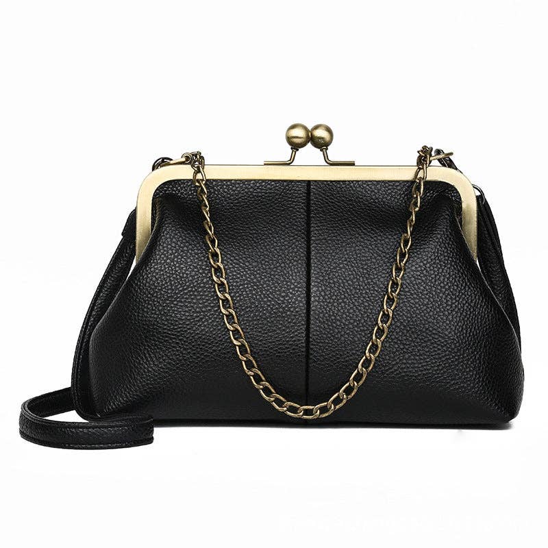 Bolso de hombro vintage de PU con cadena