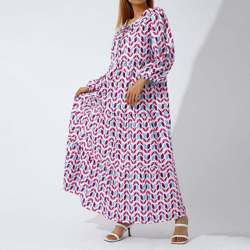 Vestido midi suelto con estampado floral