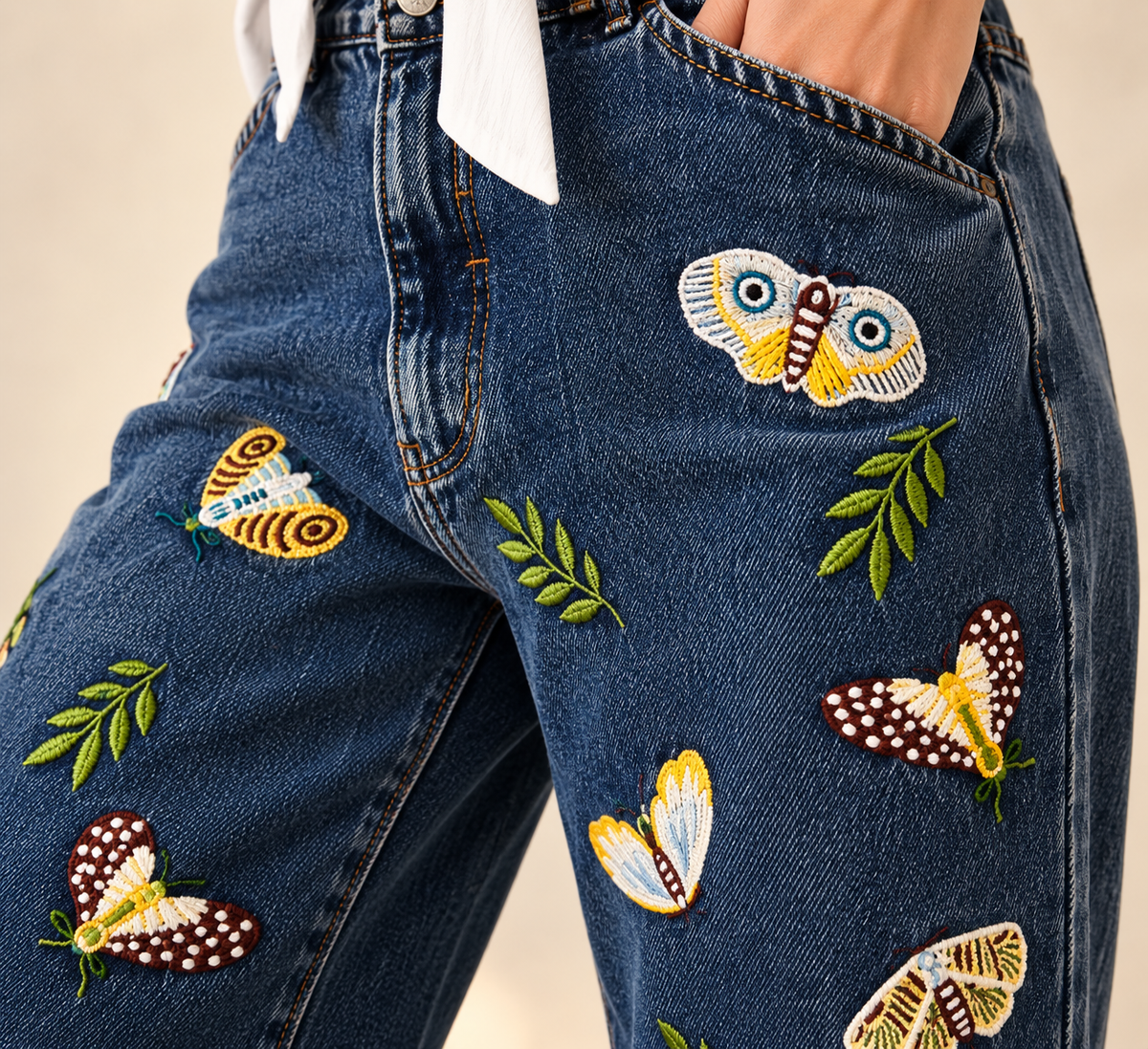 Pantalones de mezclilla estilo flutter