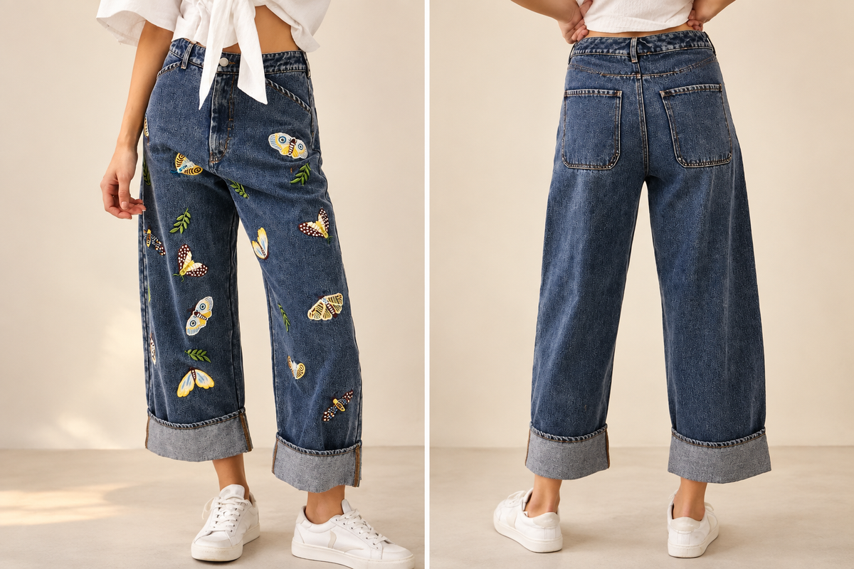 Pantalones de mezclilla estilo flutter
