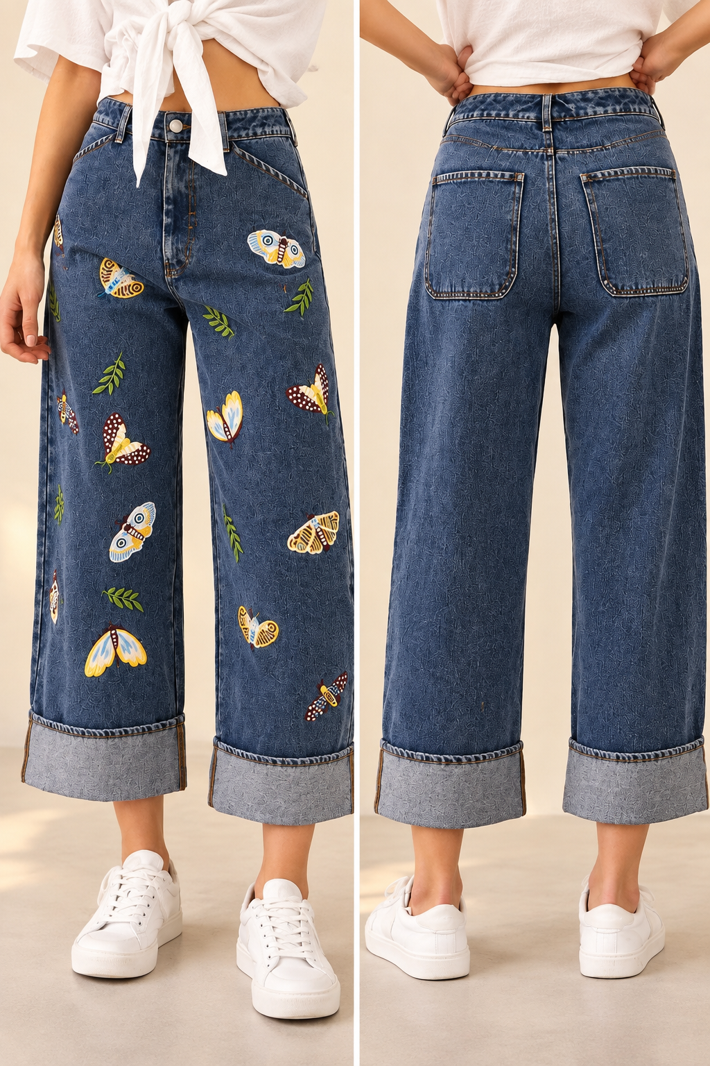 Pantalones de mezclilla estilo flutter