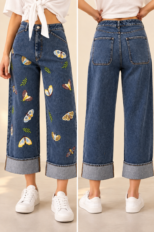 Pantalones de mezclilla estilo flutter