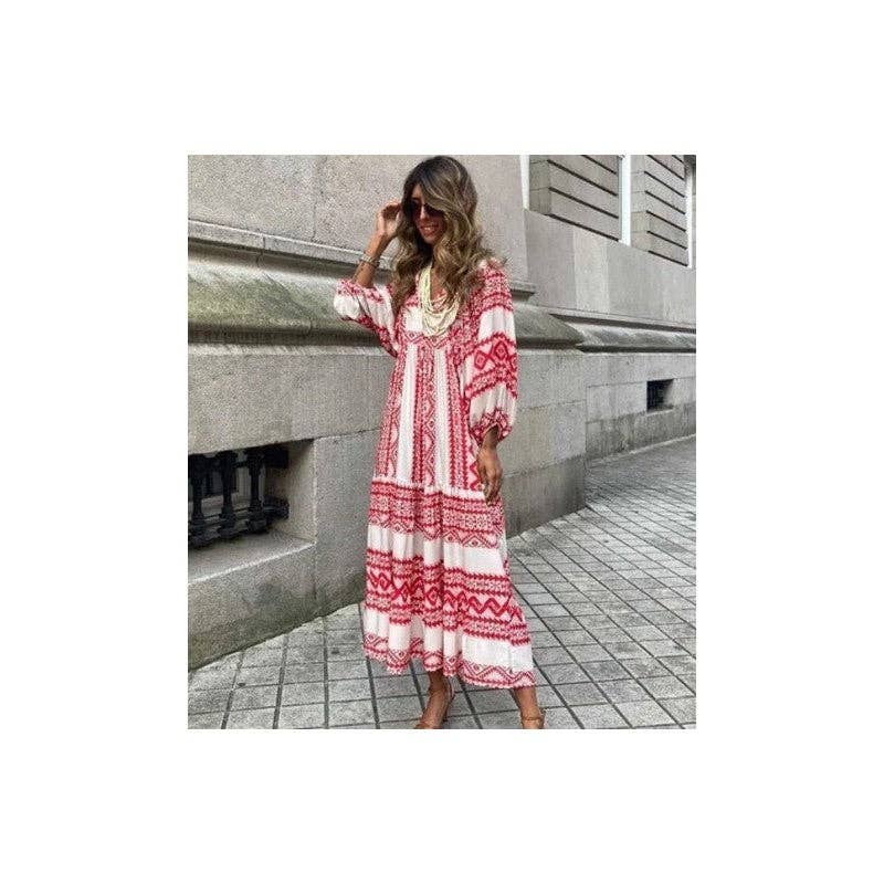 Vestido midi suelto con estampado floral